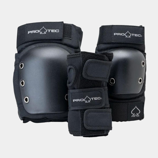 Street Adult 3 Pack Pad Set - Open Back - Black