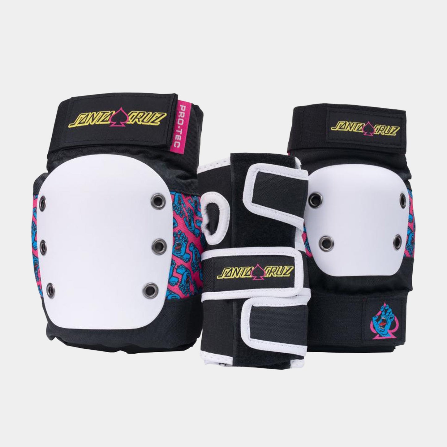 Street Adult 3-PK Pad Set X Santa Cruz - Black/White/Pink